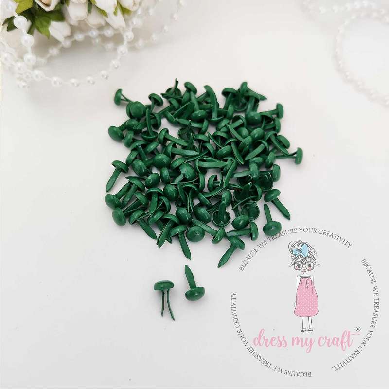 Dress My Craft Brads 10mm 100/Pkg-Deep Green