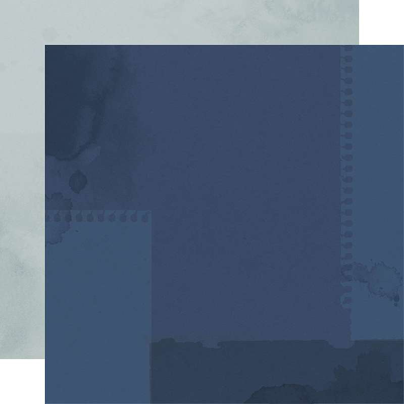 Simple Vintage Vintage Seas Double-Sided Cardstock 12"X12"-Marine Blue/Silt Grey Simple Basics