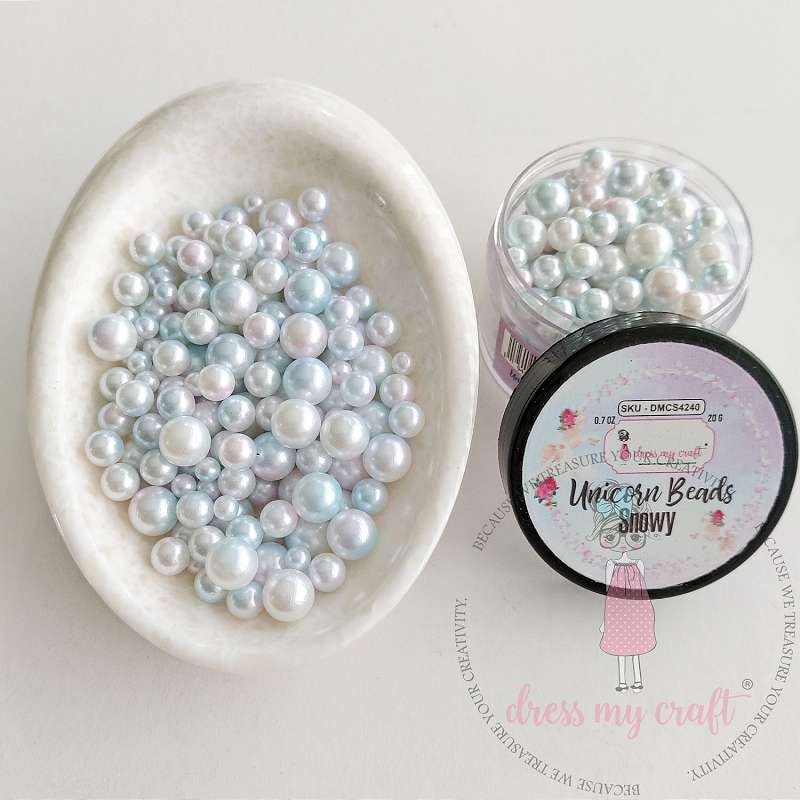 Dress My Craft Unicorn Beads 20gms-Snowy