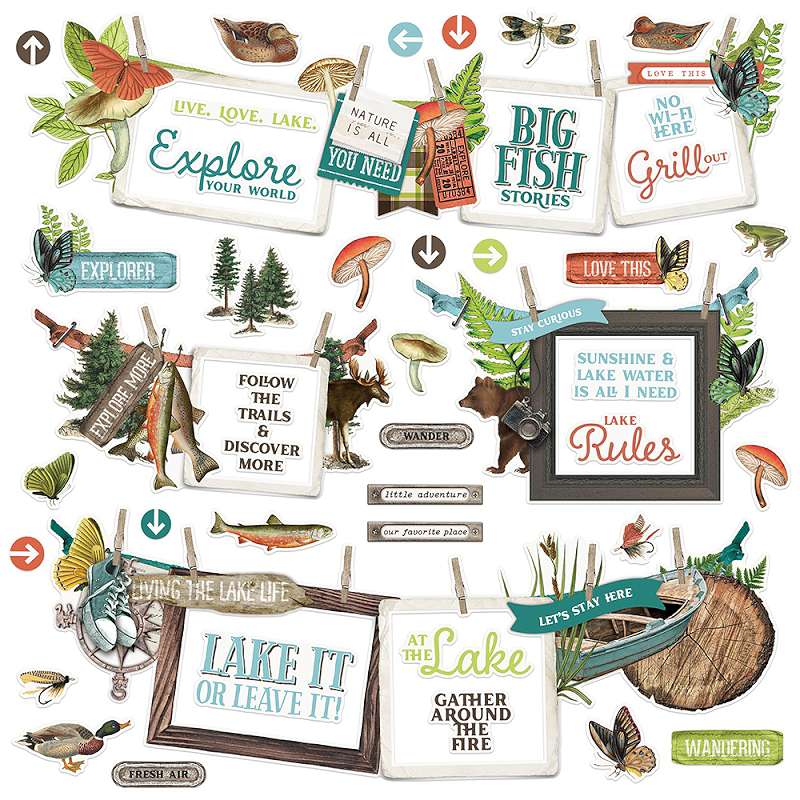 Simple Vintage Lakeside Cardstock Stickers 12"X12"-Banner