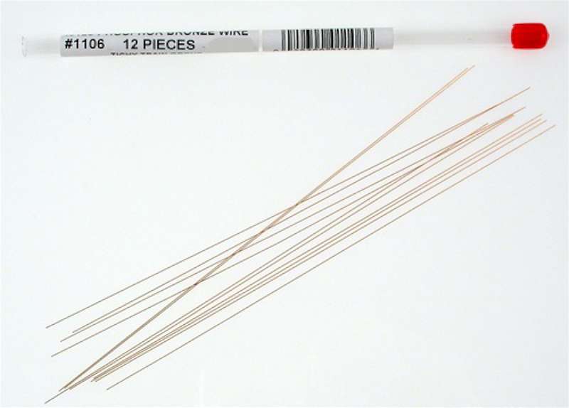 Tichy Train Group .0125 Phosphor Bronze 8'' Wire (12) Metal Wire and