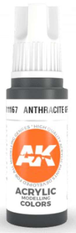 Anthracite Grey 3G Acrylic Paint 17ml Bottle 