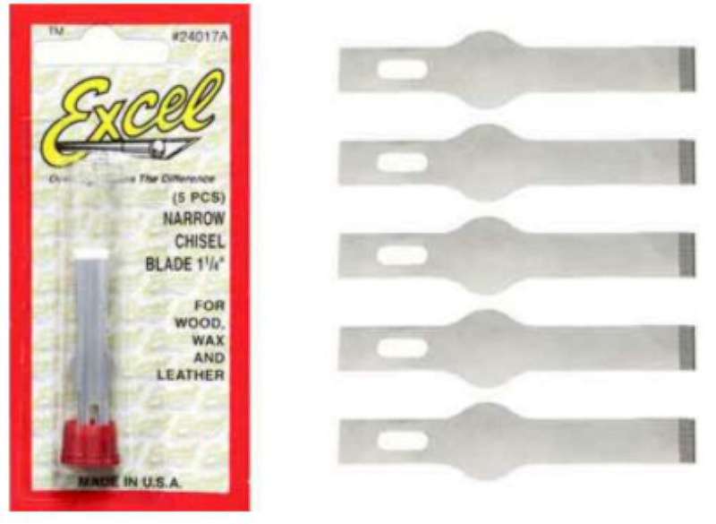 #17A 1/4" Narrow Chisel Edge Blades (5)