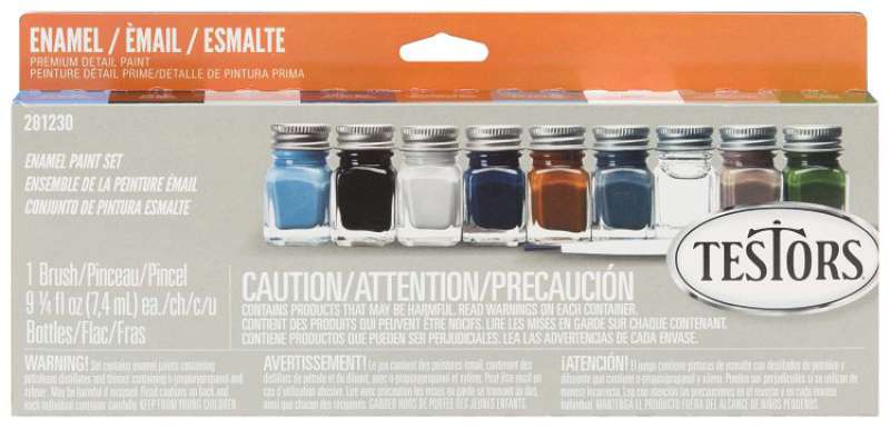 Military Flat Enamel Paint Set (8 Colors & Thinner)