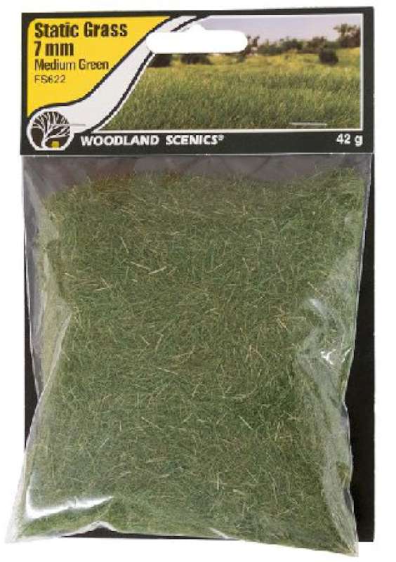 Woodland Scenic Static Grass 7mm Medium Green