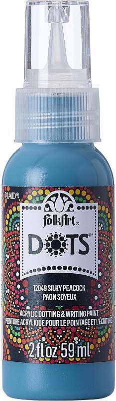 Folkart Dots Acrylic Paint 2oz-Silky Peacock