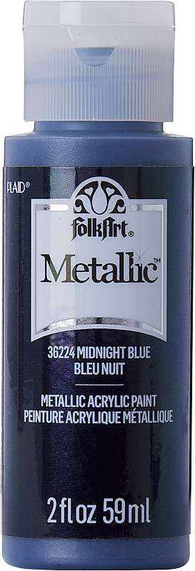 FolkArt Metallic Acrylic Paint 2oz-Midnight Blue