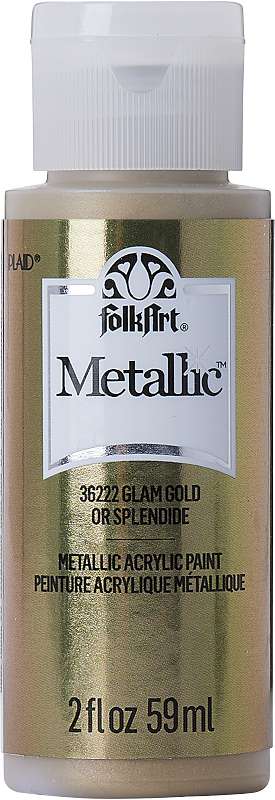 FolkArt Metallic Acrylic Paint 2oz-Glam Gold