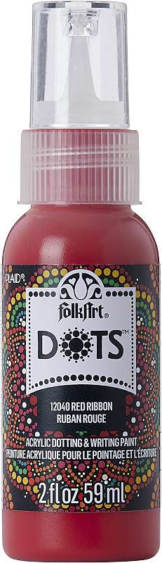Folkart Dots Acrylic Paint 2oz-Red Ribbon