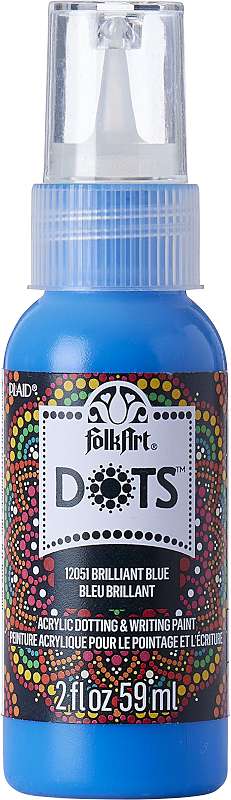 Folkart Dots Acrylic Paint 2oz-Brilliant Blue