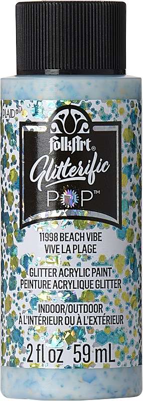 Folkart Glitterific Pop Acrylic Paint 2oz-Beach Vibe