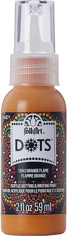 Folkart Dots Acrylic Paint 2oz-Orange Flame