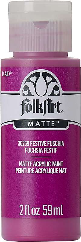 Folkart Matte Acrylic Paint 2oz-Festive Fuschia