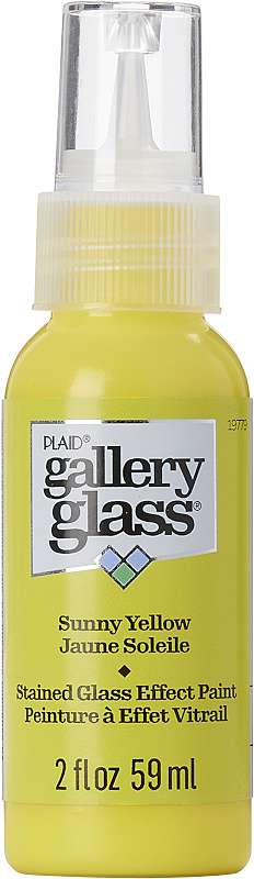 FolkArt Gallery Glass Paint 2oz-Sunny Yellow