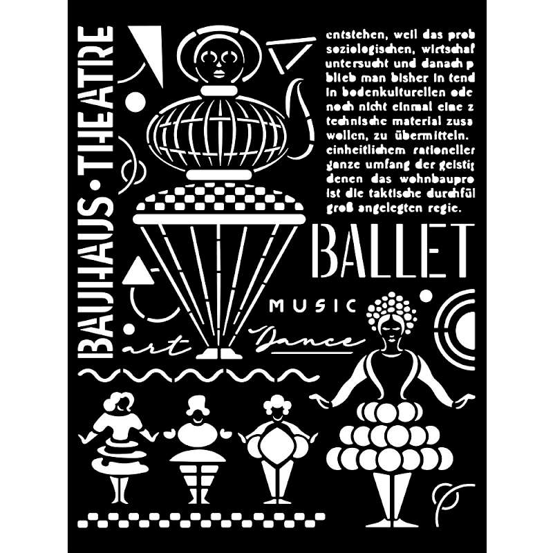 Stamperia Stencil 7.87"X9.84"-Theatre, Bauhaus
