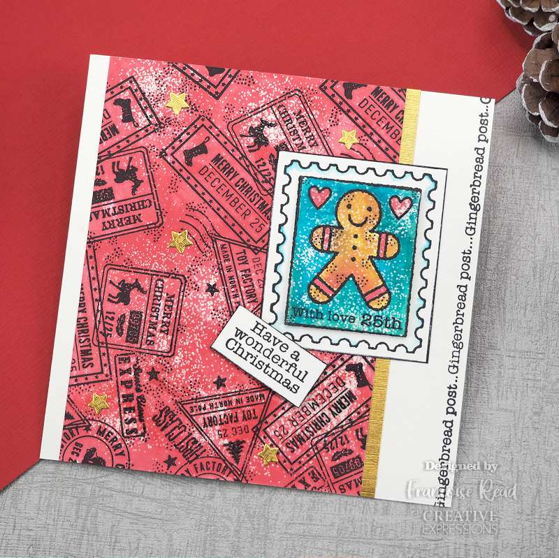 Woodware Clear Stamp 3"X4"-Singles Christmas Post Background