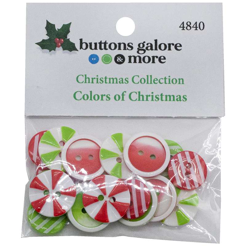 Buttons Galore Christmas Themed Buttons-Colors Of Christmas 18/Pkg