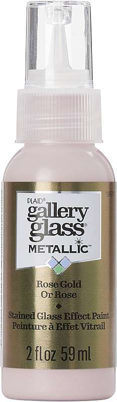FolkArt Gallery Glass Paint 2oz-Metallic Rose Gold