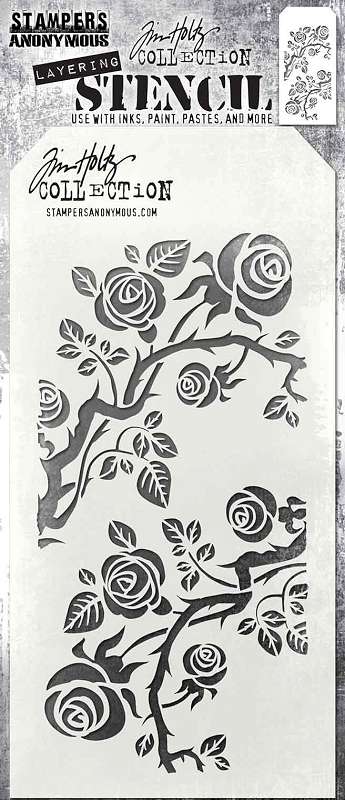 Tim Holtz Layered Stencil 4.125"X8.5"-Thorned