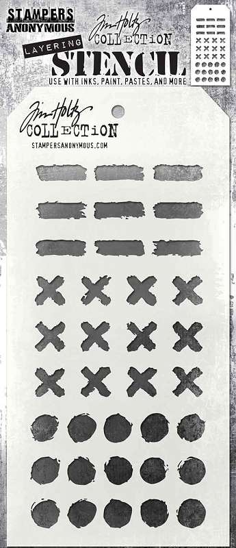 Tim Holtz Layered Stencil 4.125"X8.5"-Markings