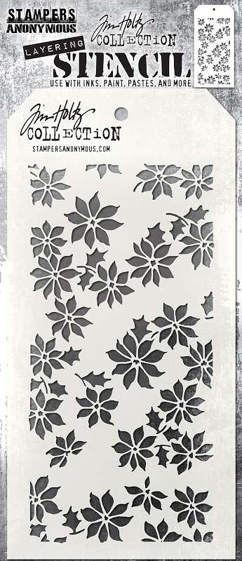 Tim Holtz Layered Stencil 4.125"X8.5"-Tiny Poinsettia