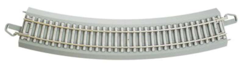 HO 22" Radius Curved Nickel Silver Track w/Concrete Ties (4/Cd)