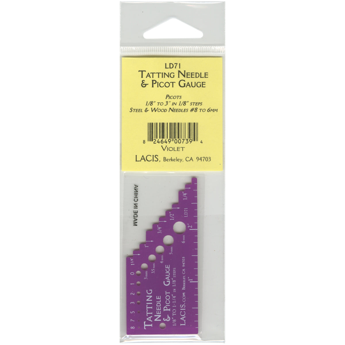 Tatting Needle & Picot Gauge Violet