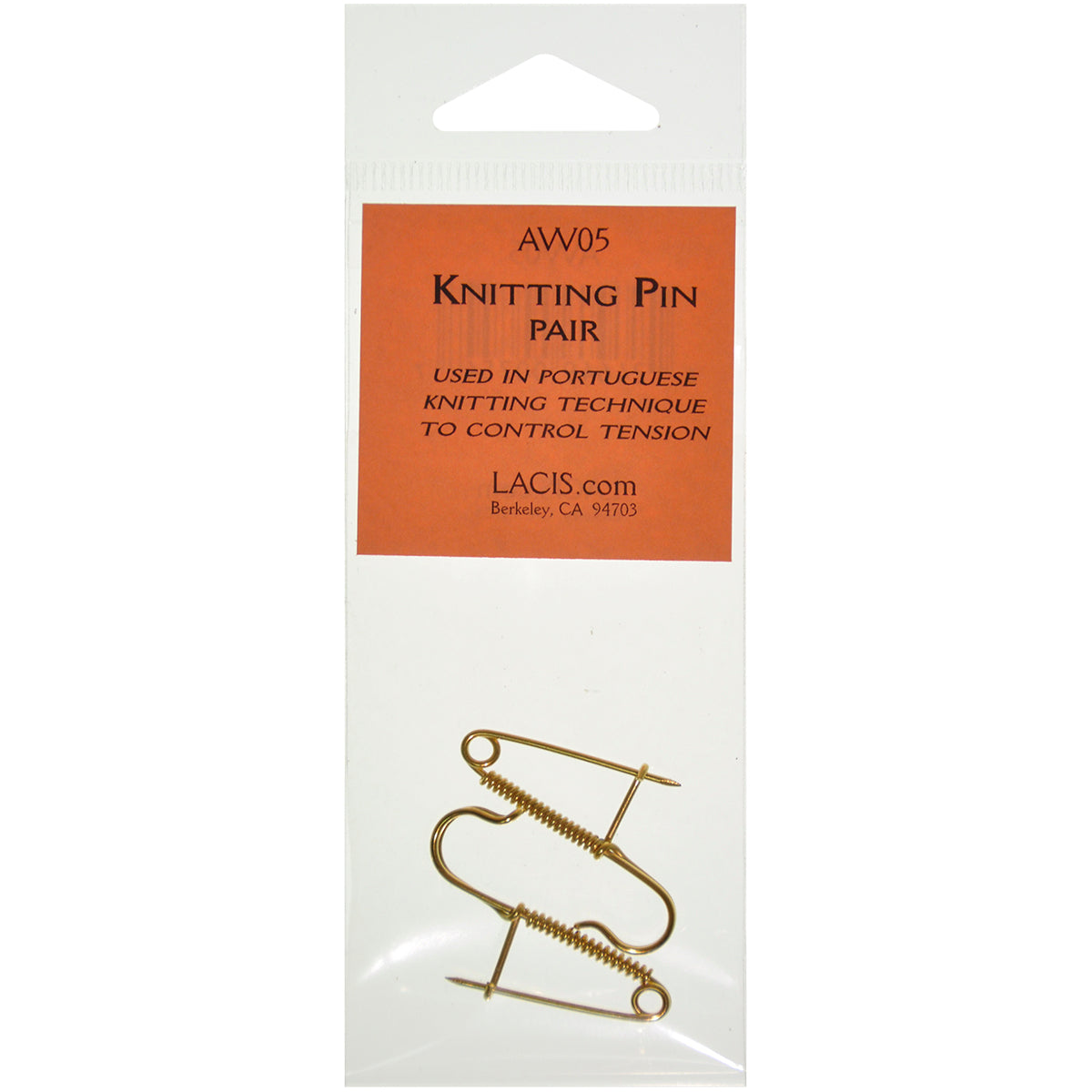 Knitting Pin Pair Gold