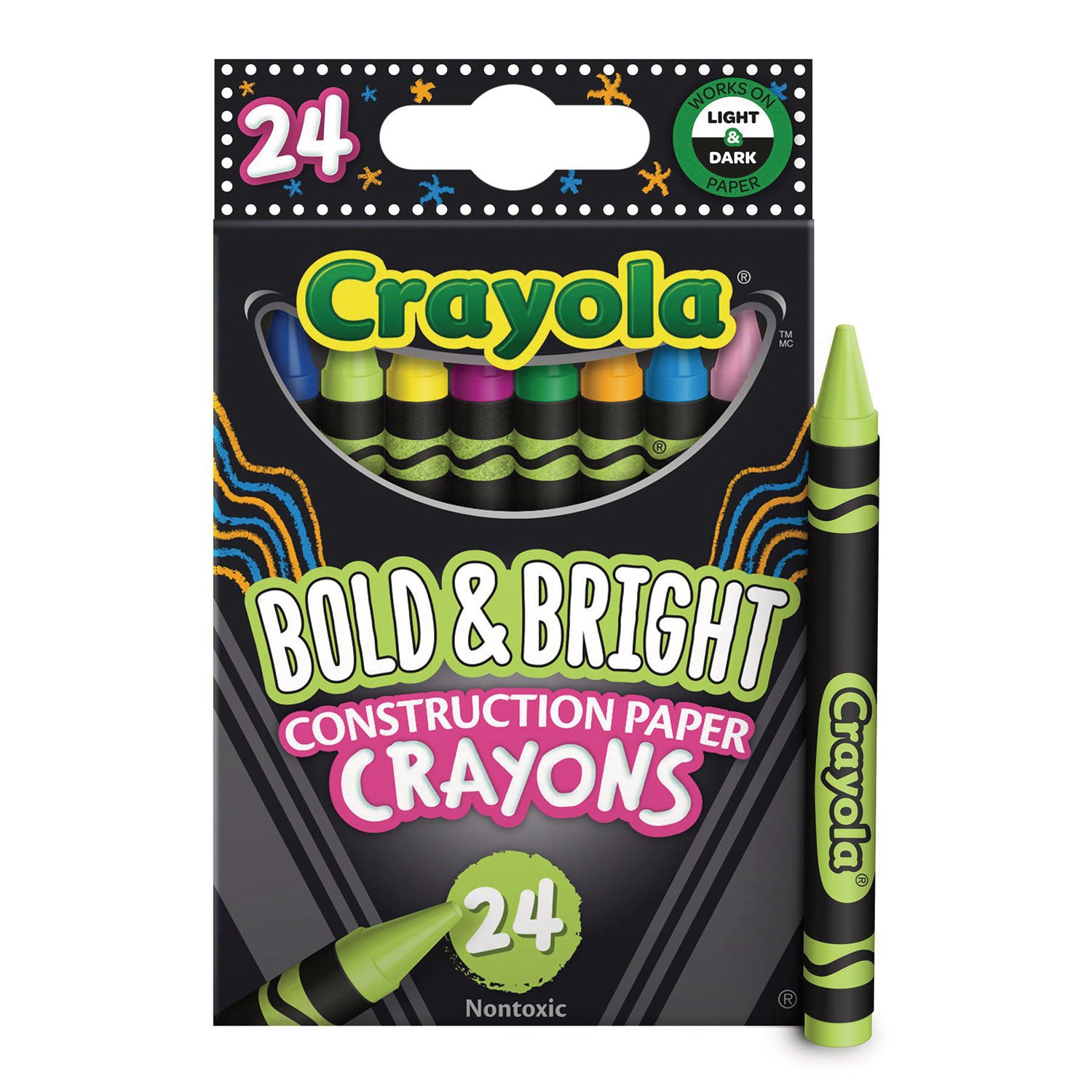 Crayola Construction Paper Crayons 24/Pkg-Bright