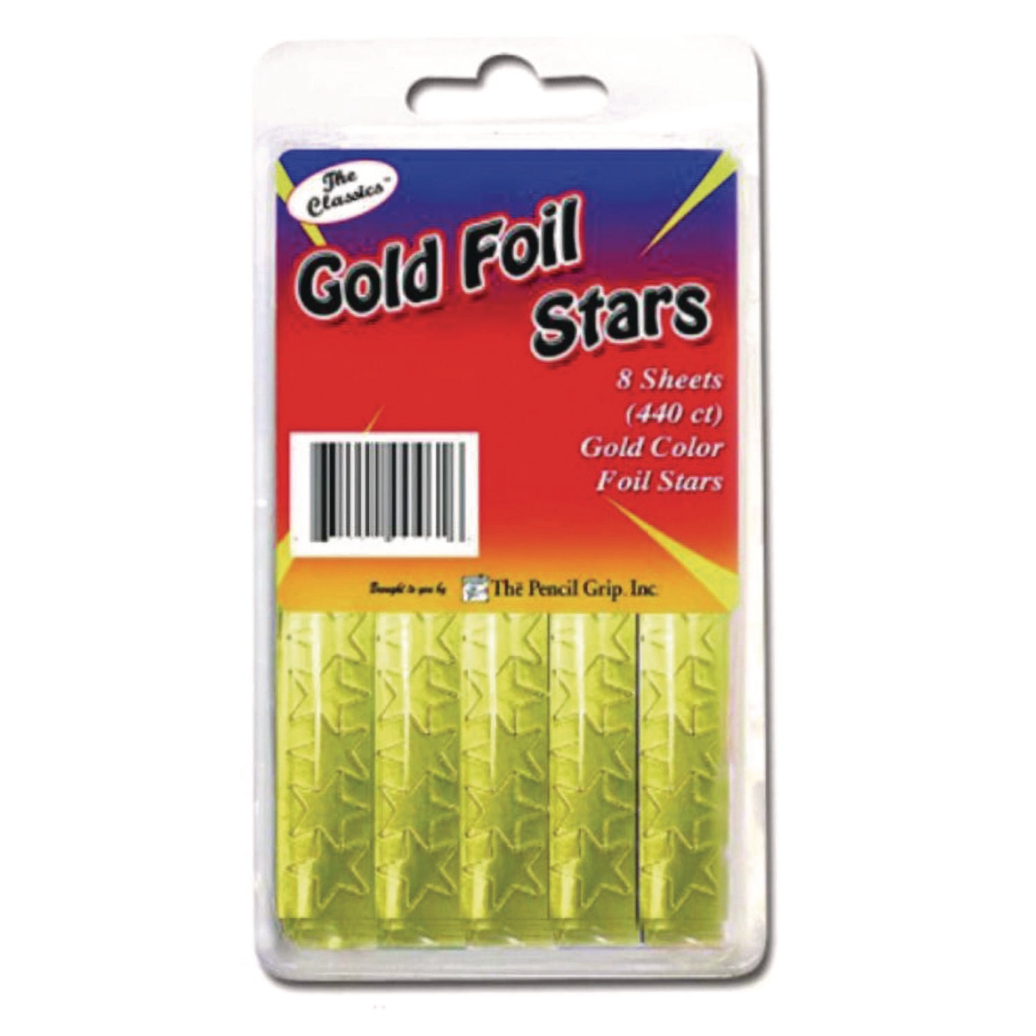 Foil Star Stickers 440/Pkg Gold