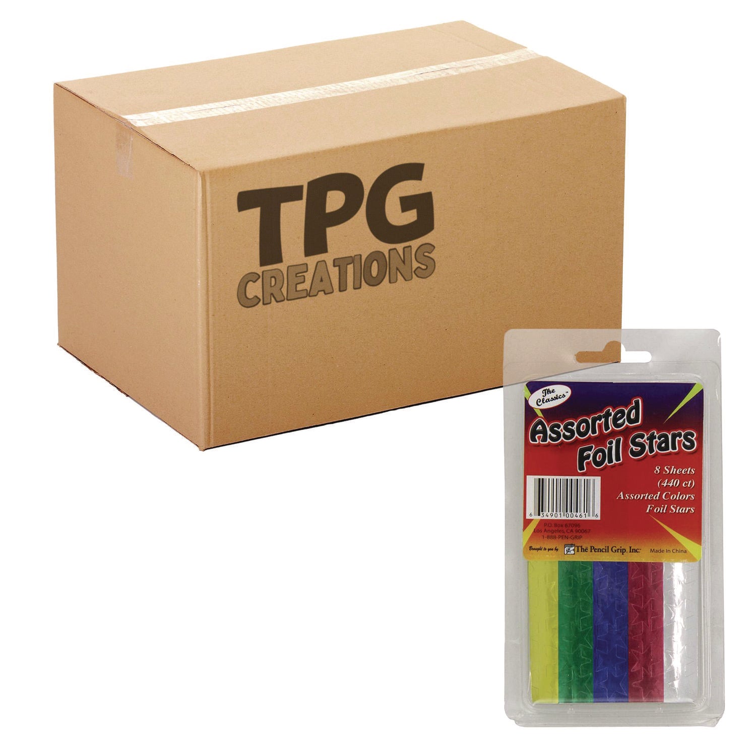 Foil Star Stickers 440/Pkg Assorted