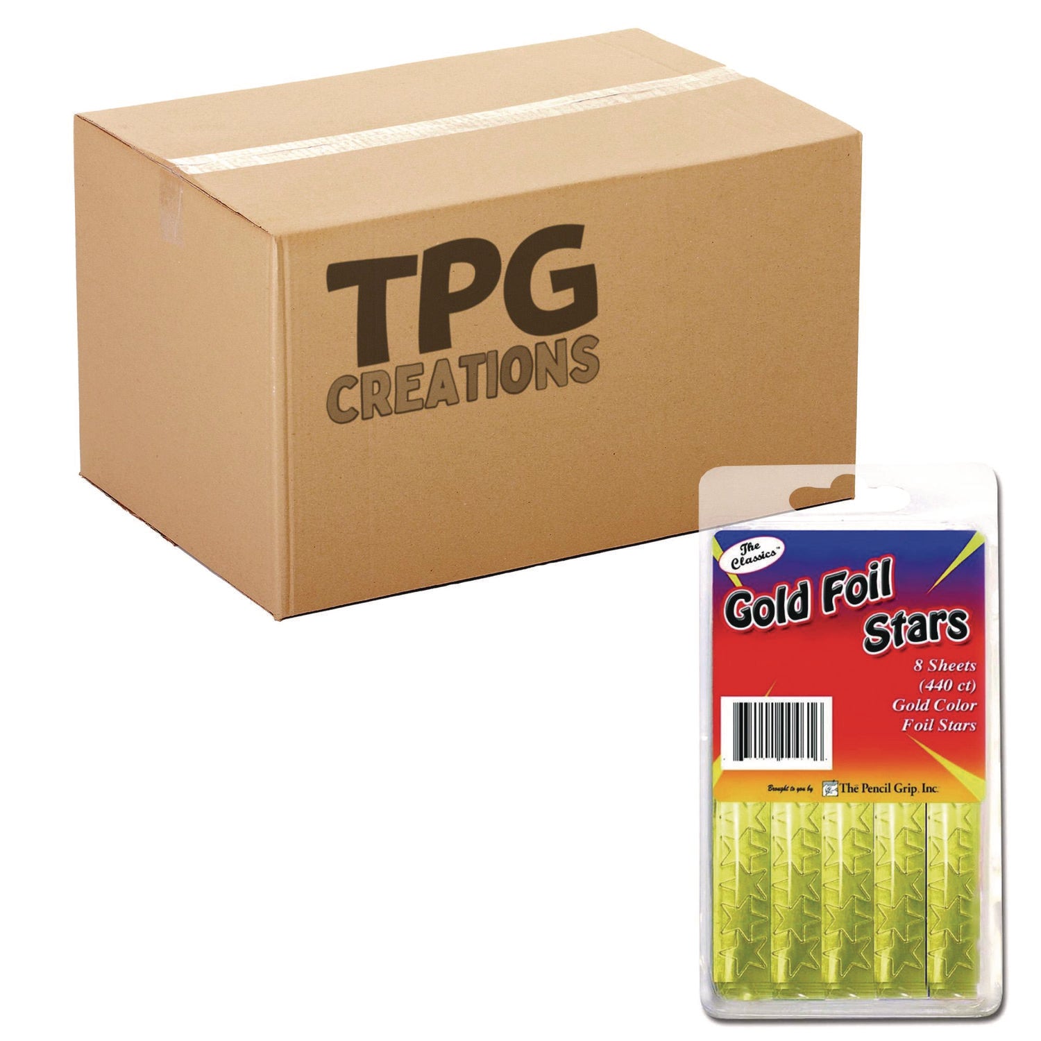 Foil Star Stickers 440/Pkg Gold