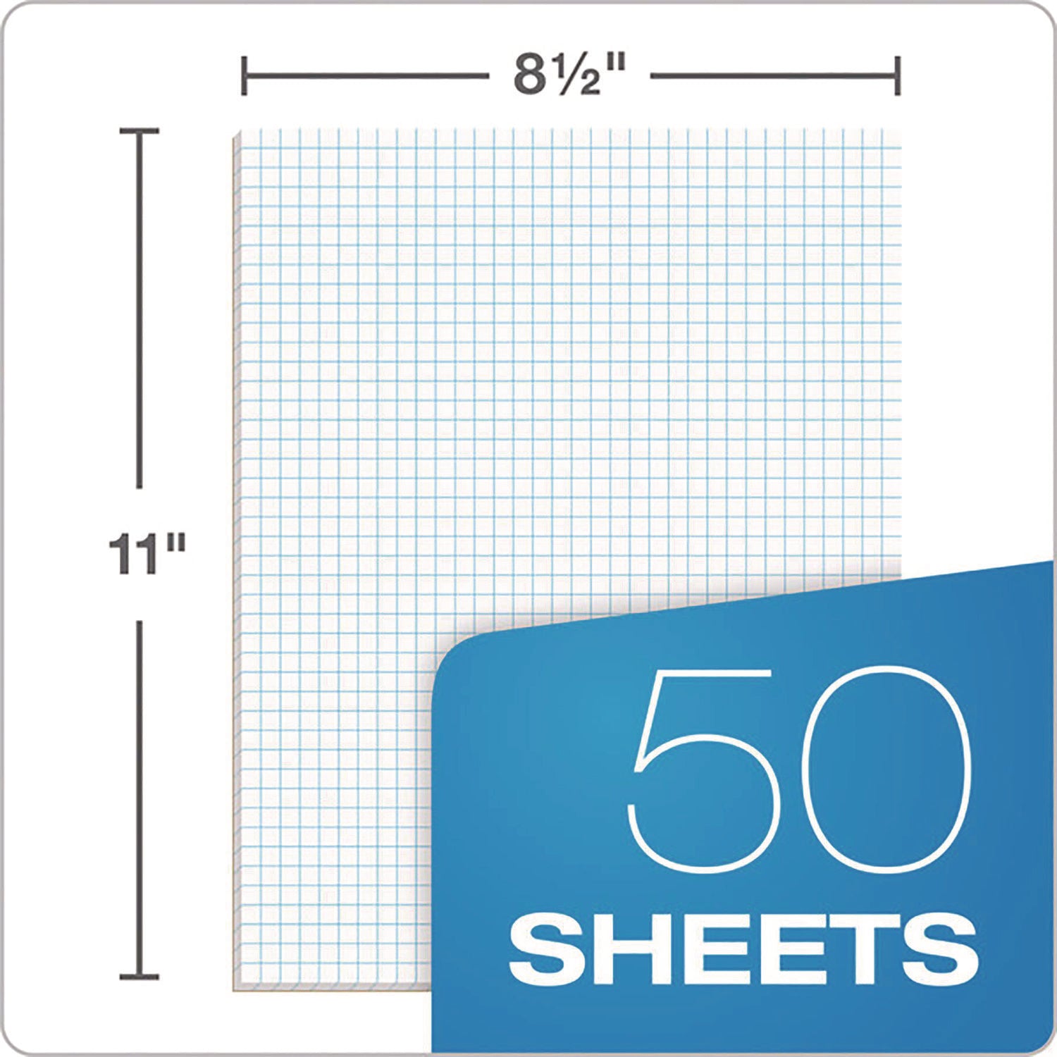 Ampad® Quadrille Pads, 4 Squares/Inch, 8 1/2 x 11, White, 50 Sheets