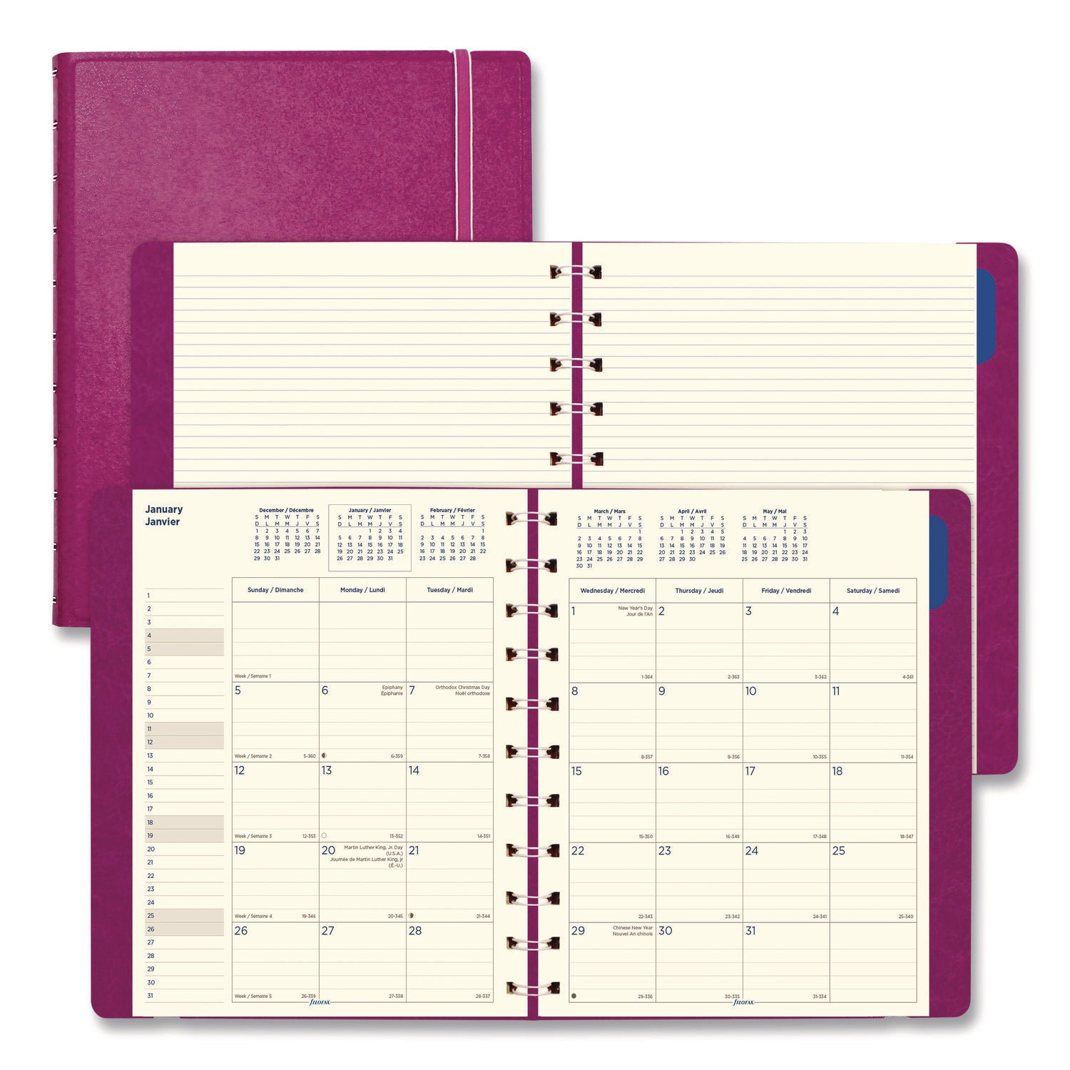 Filofax 17-Month Monthly Planner, 8-1/2" x 10-7/8", Fuchsia, August 2021 to December 2022, C1811003