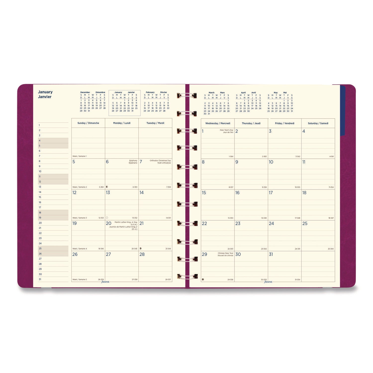 Filofax 17-Month Monthly Planner, 8-1/2" x 10-7/8", Fuchsia, August 2021 to December 2022, C1811003