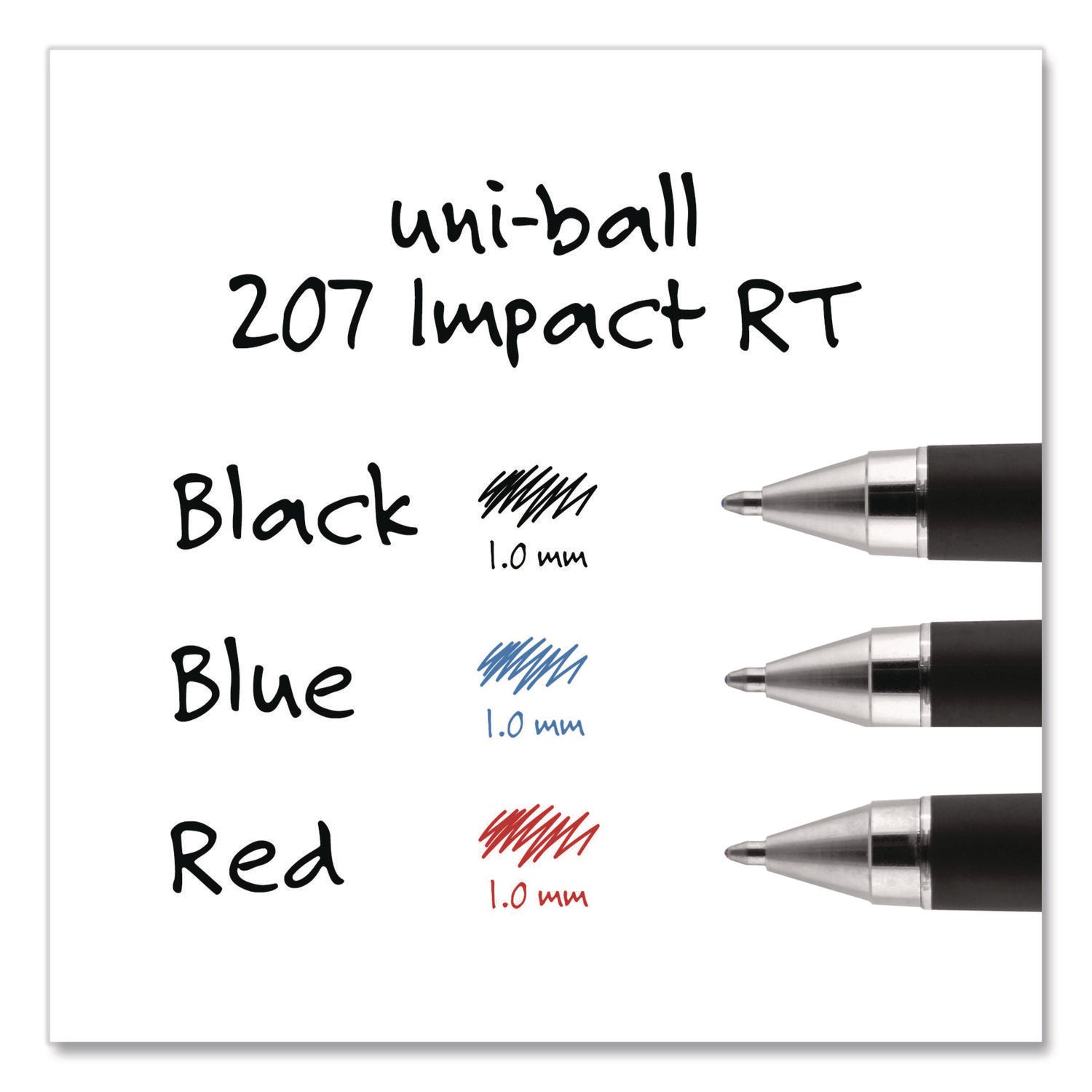 Refill for uni-ball Gel IMPACT RT Roller Ball Pens, Bold, Black, 2/Pack
