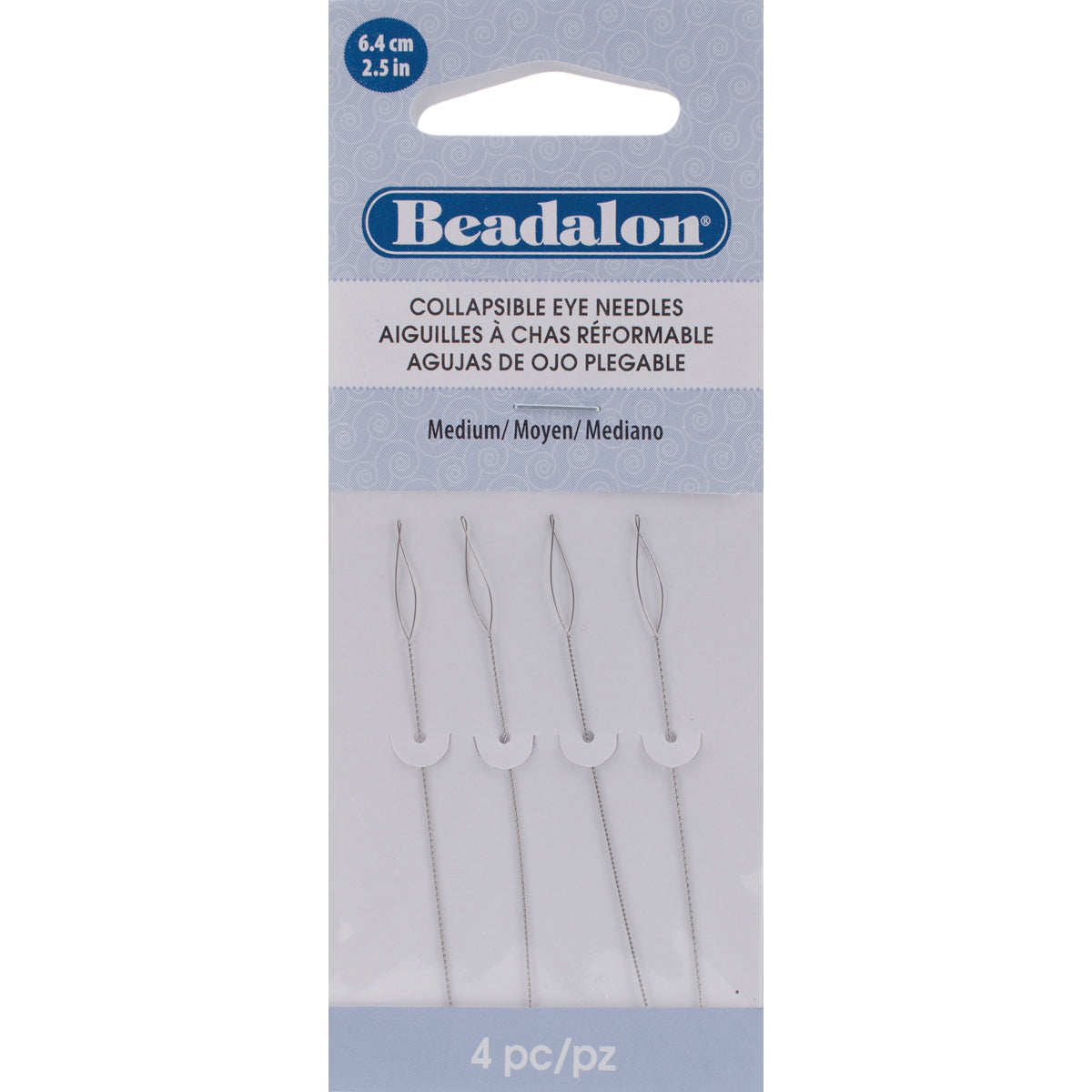 Collapsible Eye Needles 2.5" 4/Pkg Medium