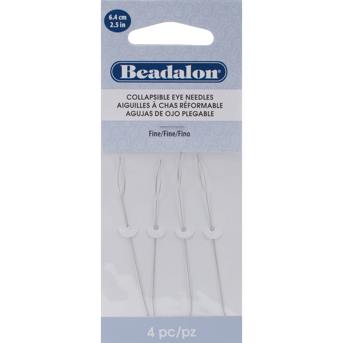 Collapsible Eye Needles 2.5" 4/Pkg Fine