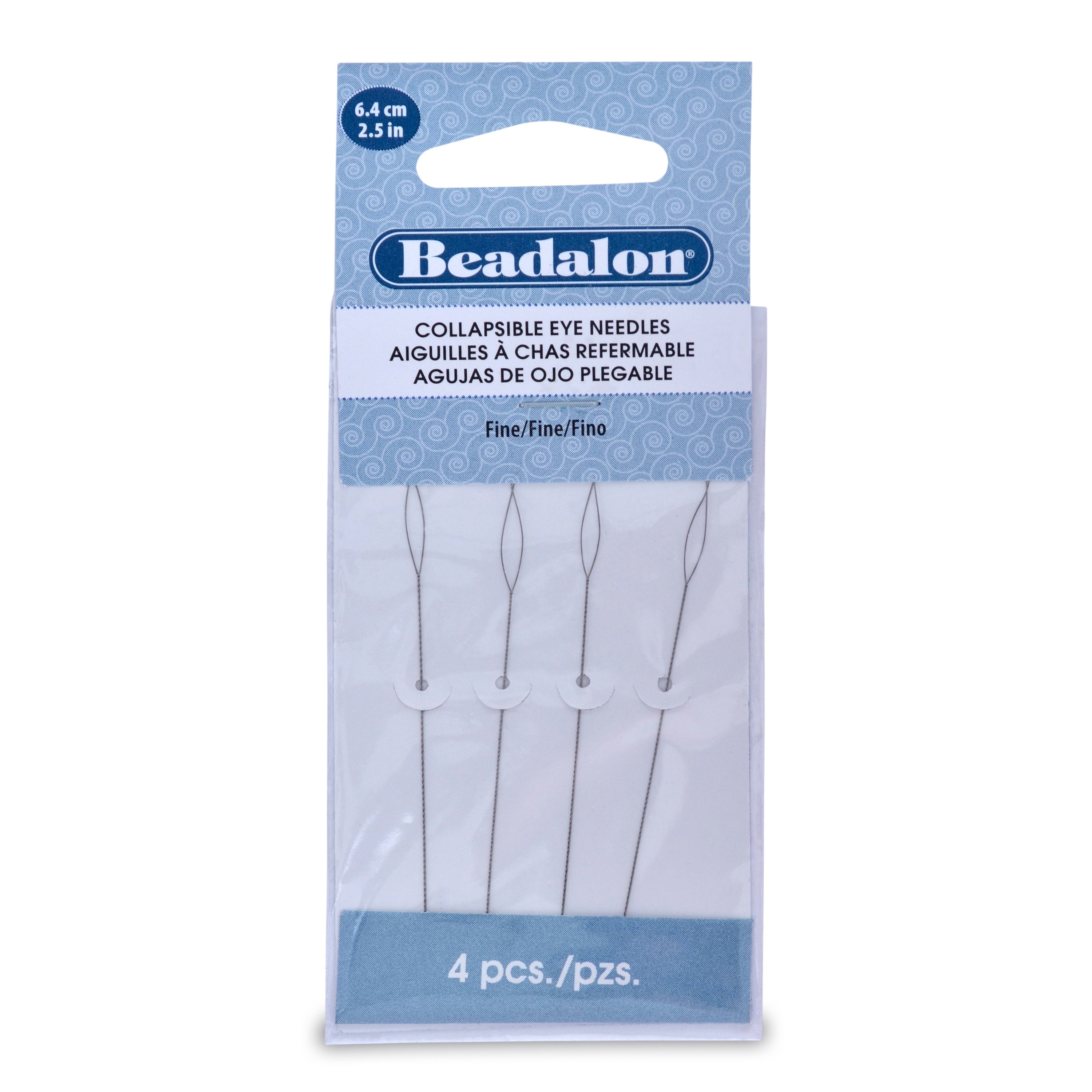 Collapsible Eye Needles 2.5" 4/Pkg Fine