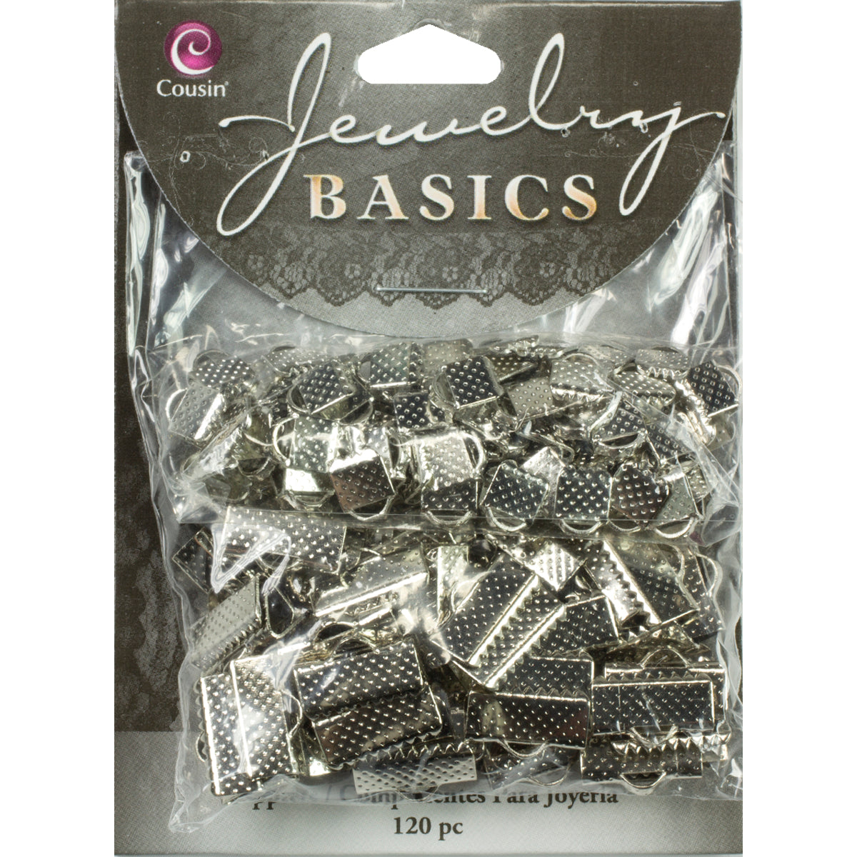 Jewelry Basics Metal Findings 120/Pkg Silver Ribbon Clamp Ends