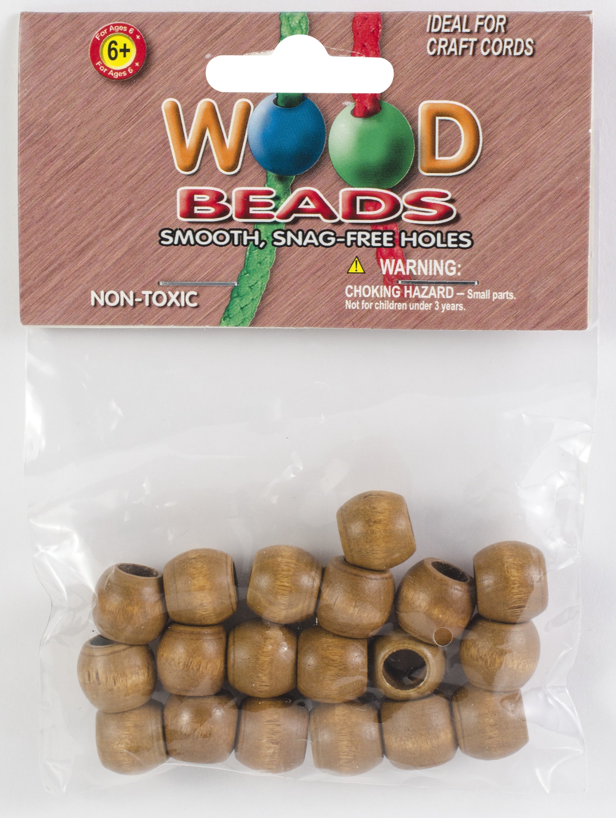 Barrel Wood Beads 13mmX11mm 18/Pkg Maple