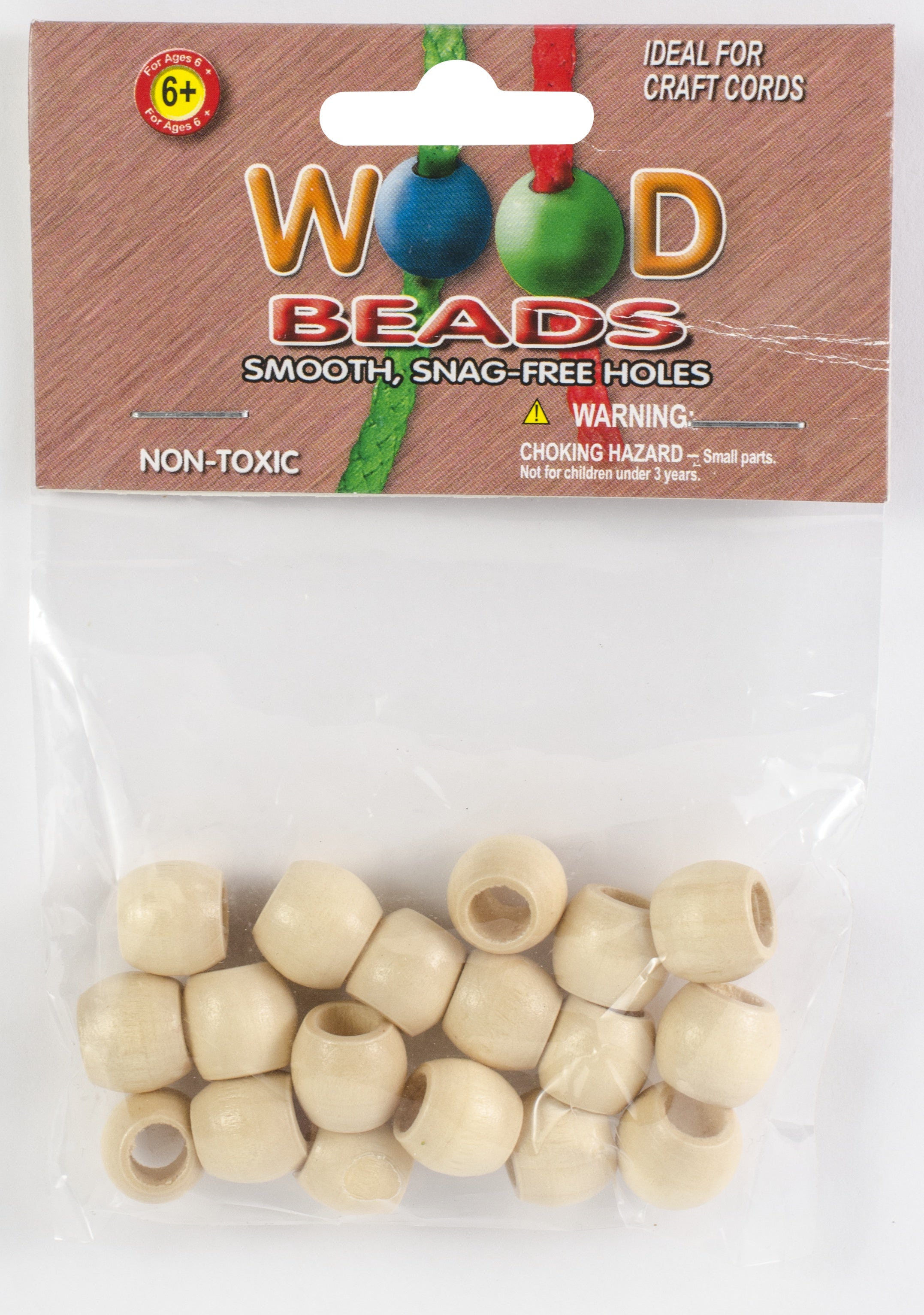Barrel Wood Beads 13mmX11mm 18/Pkg Natural