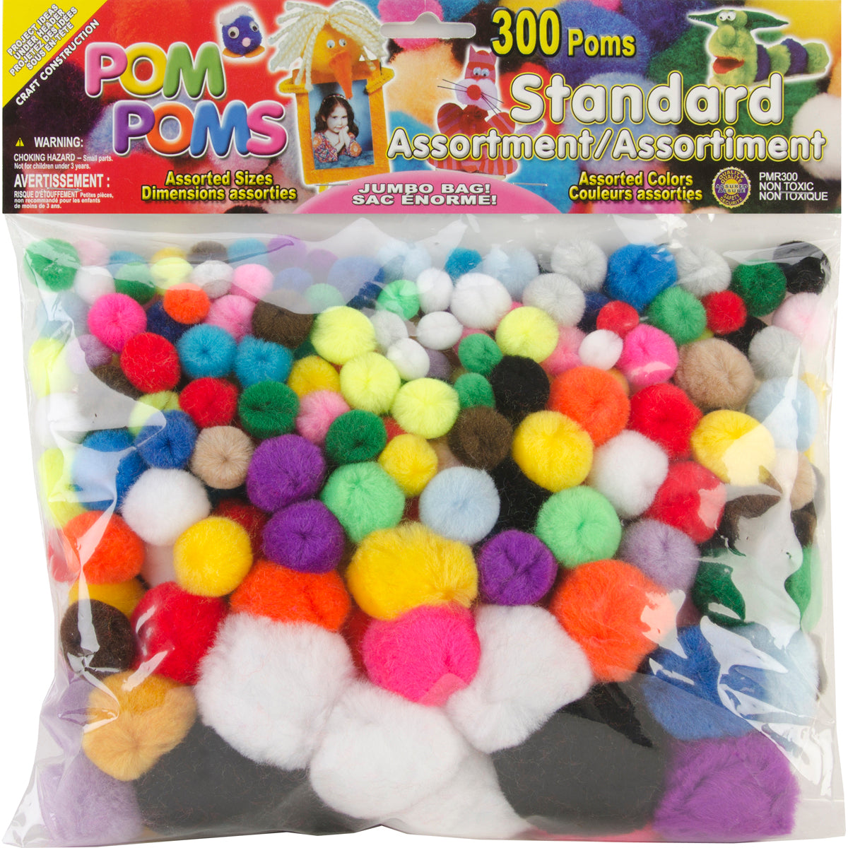 Pom-Poms Assorted 300/Pkg Standard