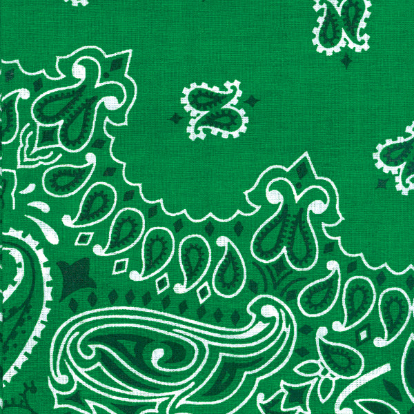 Hav-A-Hank Paisley Bandanna 22"X22" Kelly Green