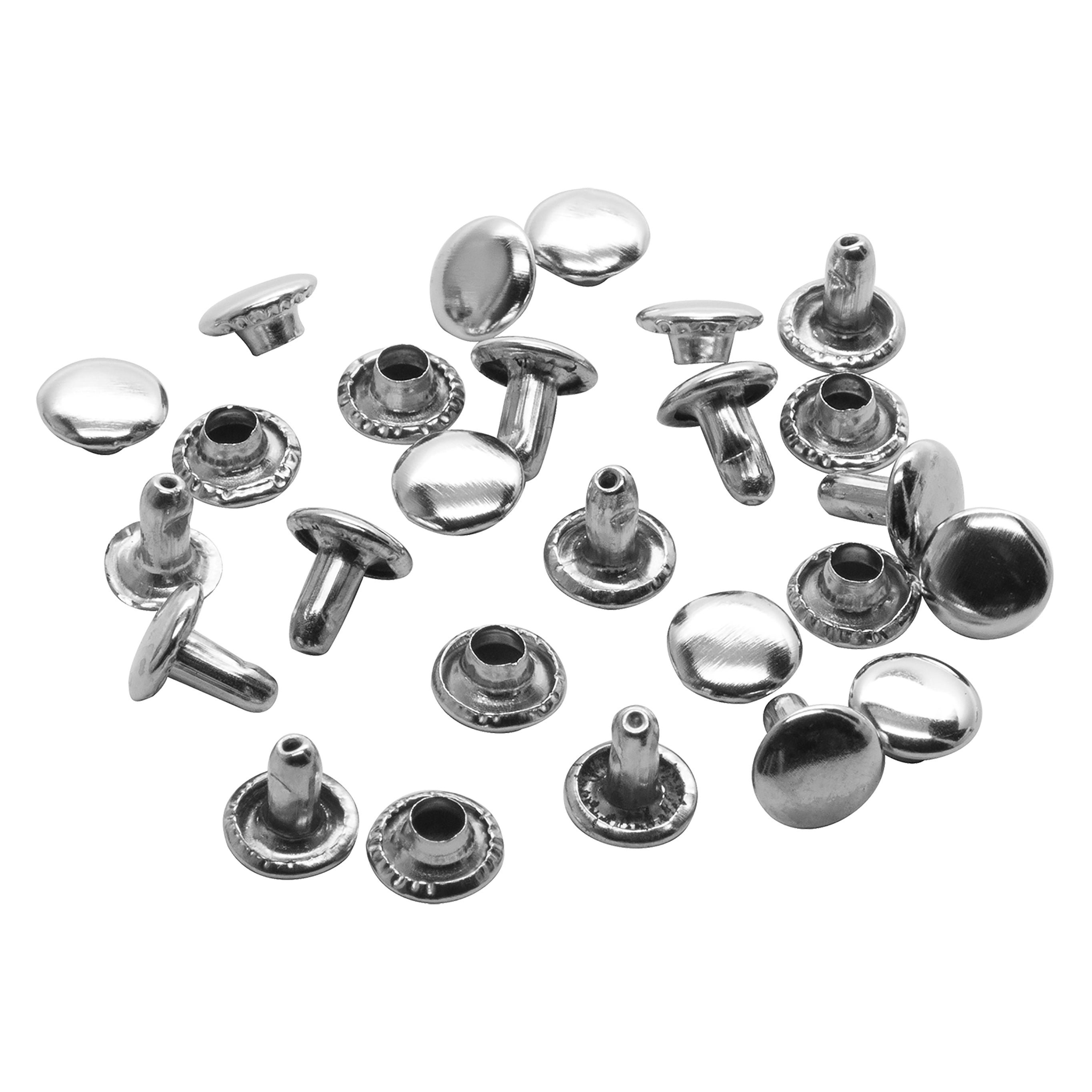 Realeather(R) Crafts Small Rivets 100/Pkg-Nickel