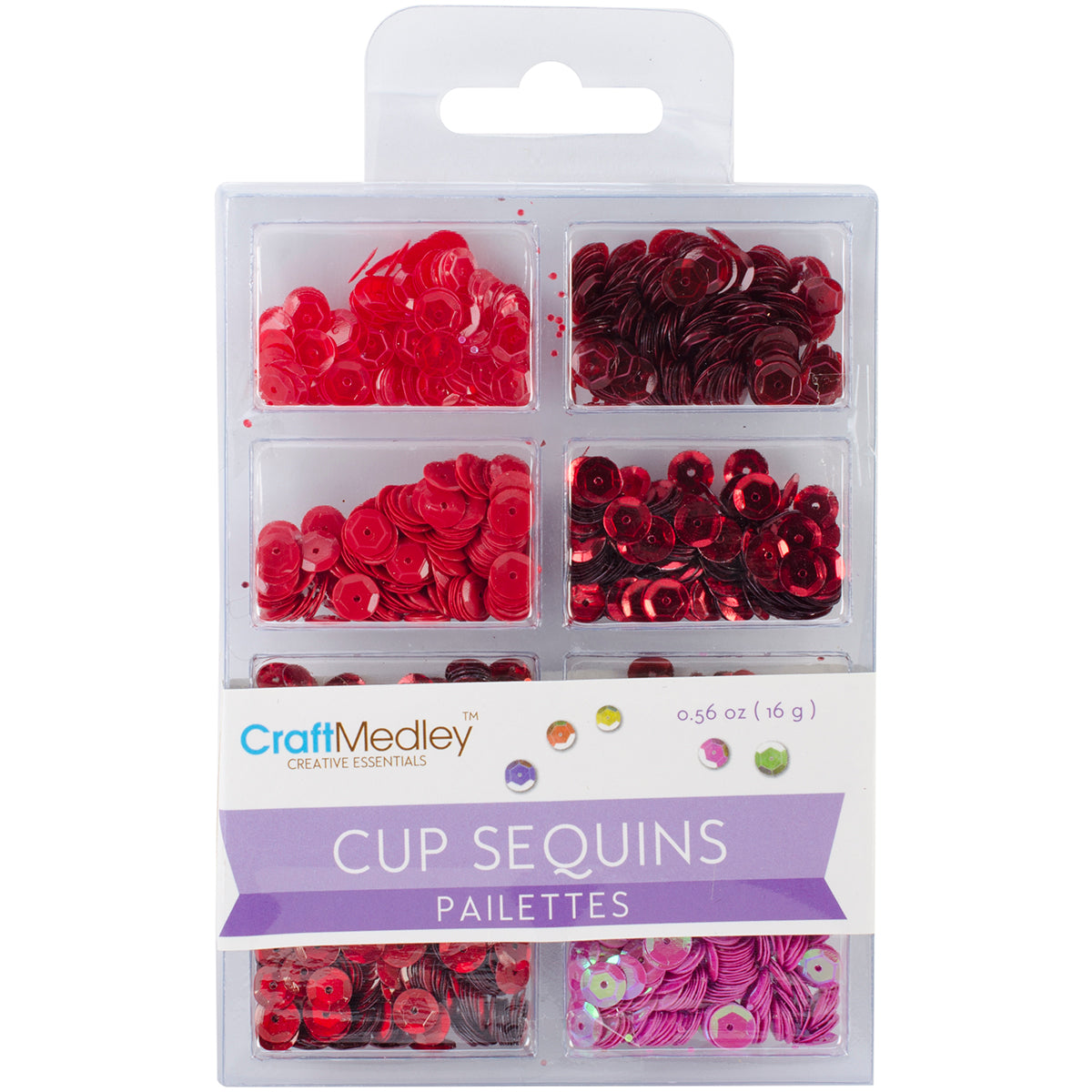 Cup Sequins 7mm .56oz Rouge