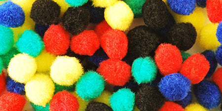 Mini Pom-Poms .5" 150/Pkg Primary