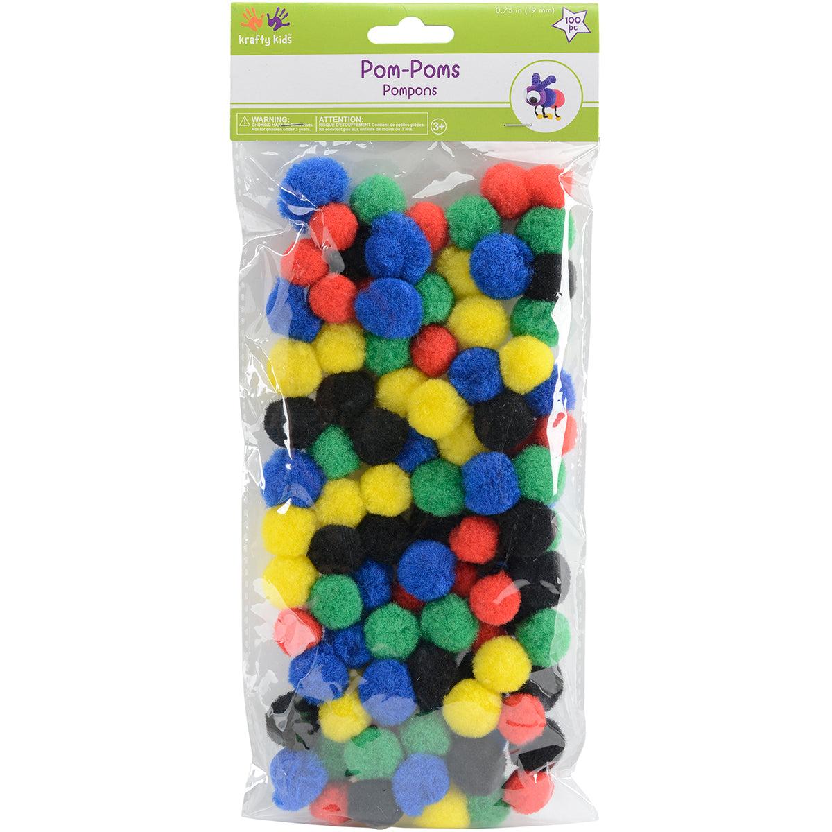 Pom-Poms .75" 100/Pkg Primary