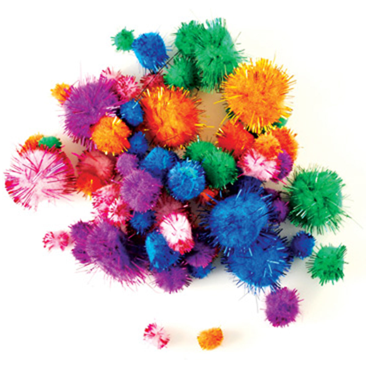 Glitter Pom-Poms Variety Pack 75/Pkg Assorted