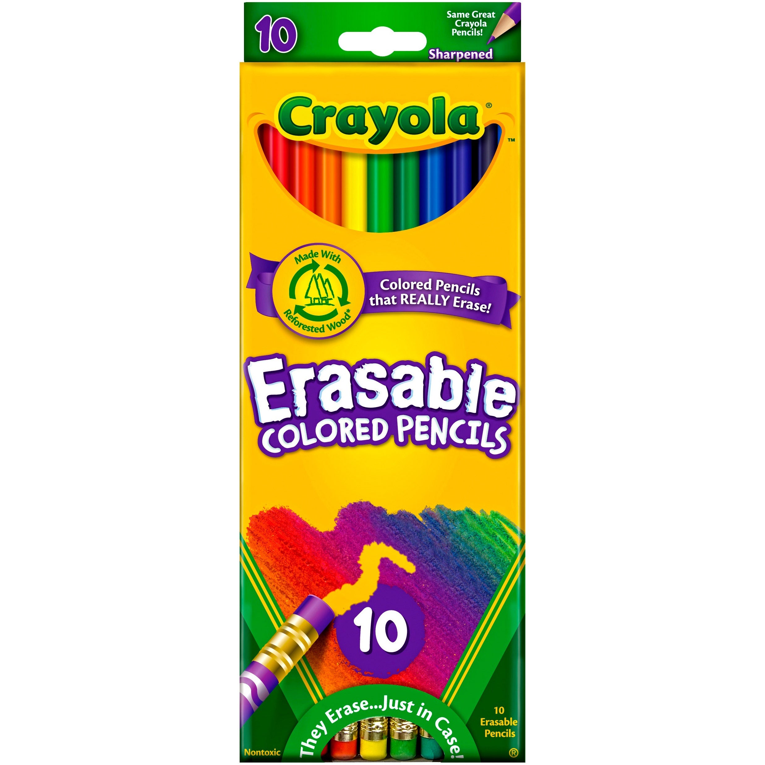 Crayola Erasable Colored Pencils 10/Pkg Long
